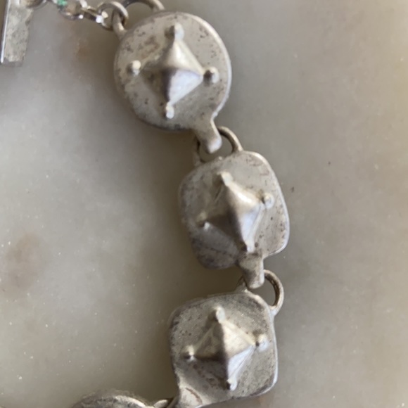 Silver Tone Toggle Clasp Metal Bracelet - Picture 2 of 5